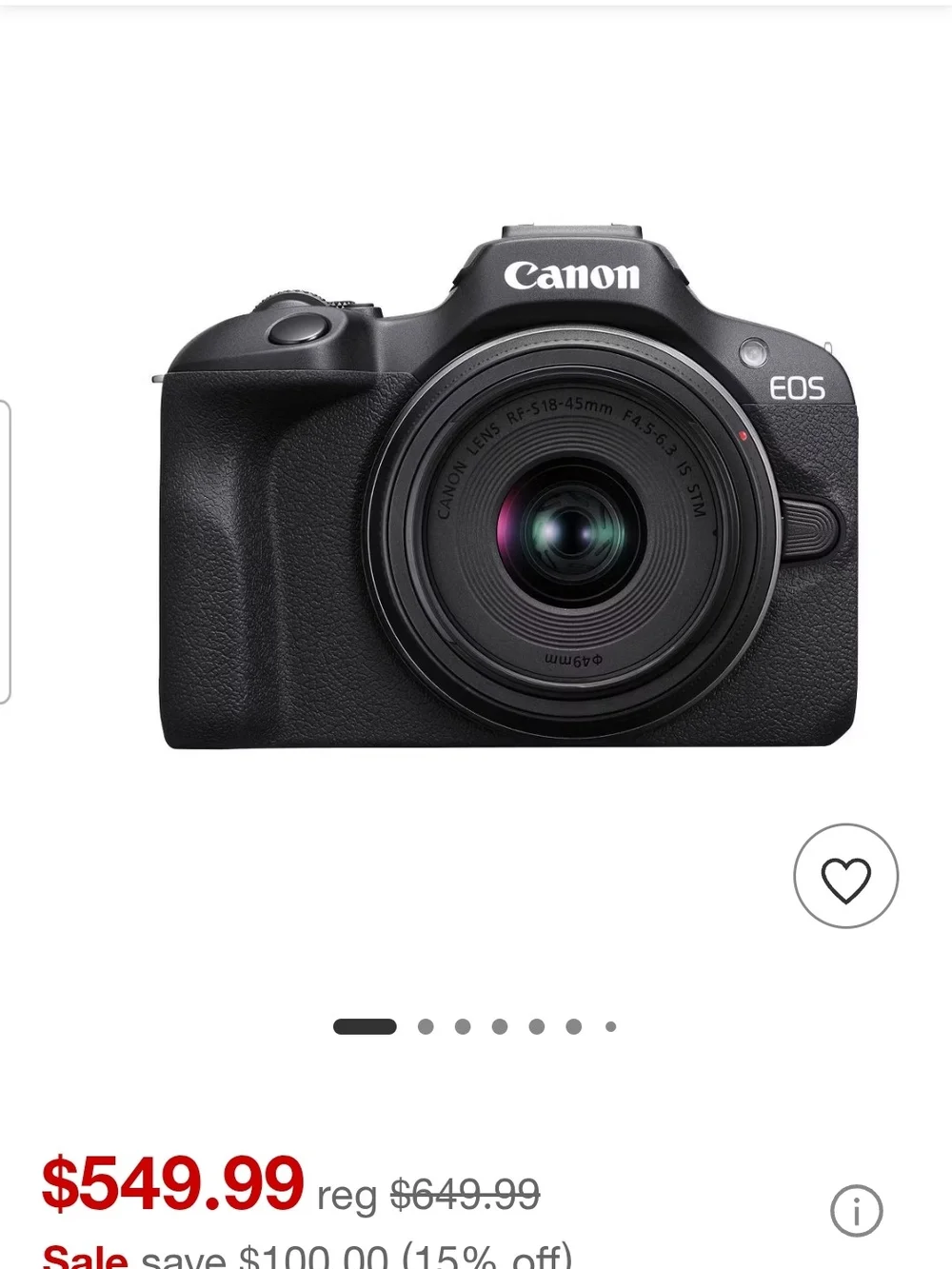 Canon EOS DSLR Camera in Black with Standard Lens